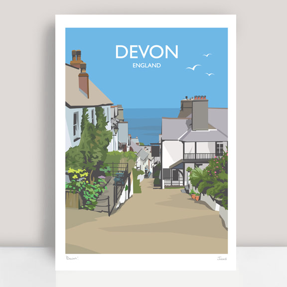 Devon travel print