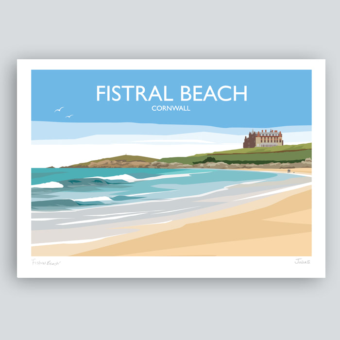 Fistral beach Cornwall landscape print