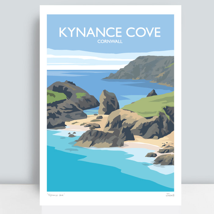 Kynance Cove travel art poster
