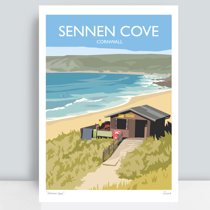 Sennen Cove with lifeguard hut 