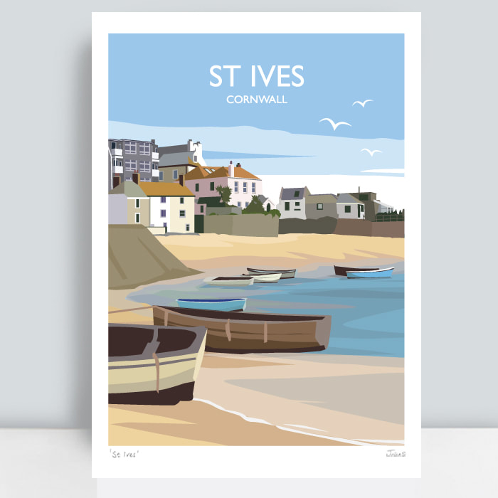 St Ives travel art location print